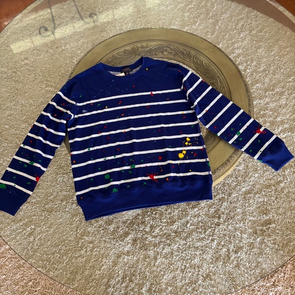 NWT Polo Ralph Lauren Paint Splatter Sweatshirt Kids Boys Size Large (14-16) - Picture 2 of 5